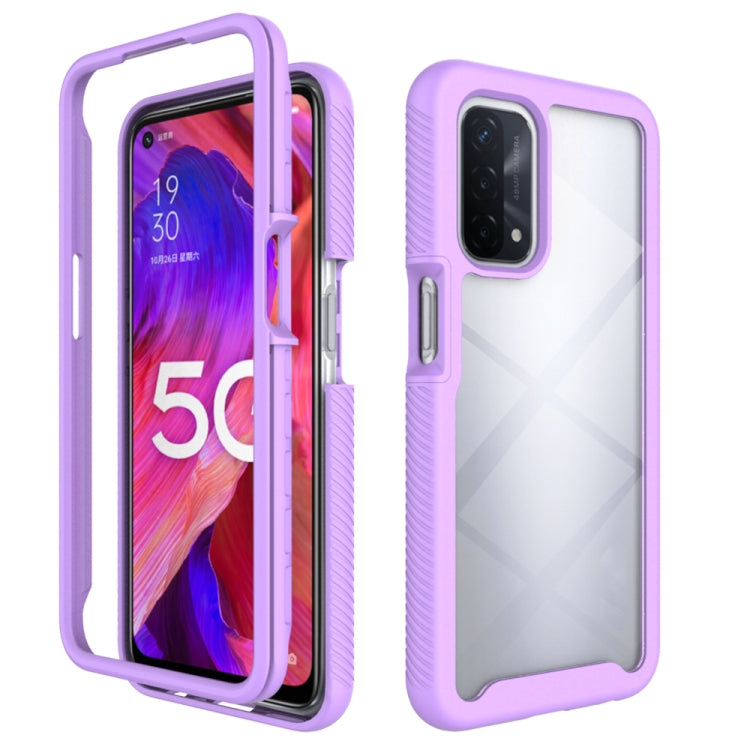 Light purple shockproof phone case with raised edges and camera cutout for OnePlus Nord N200 5G