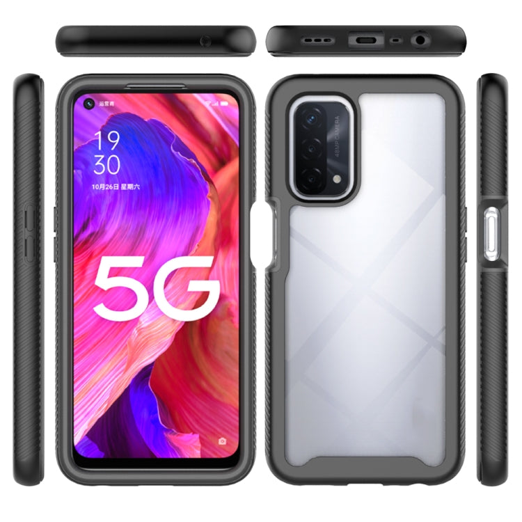 Black shockproof phone case showing front, back, and side ports with camera cutout