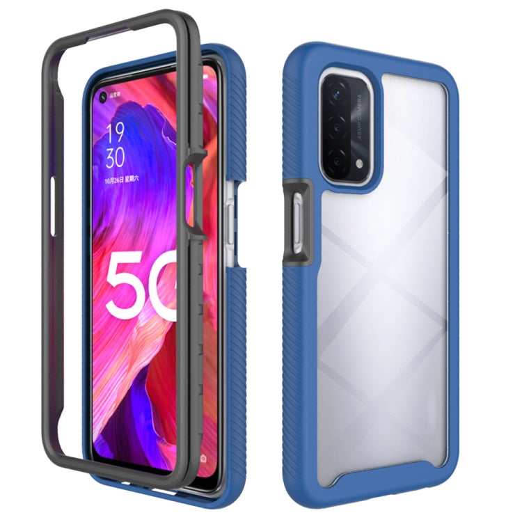 Shockproof PC+TPU protective case for OnePlus Nord N200 5G, blue with raised edges