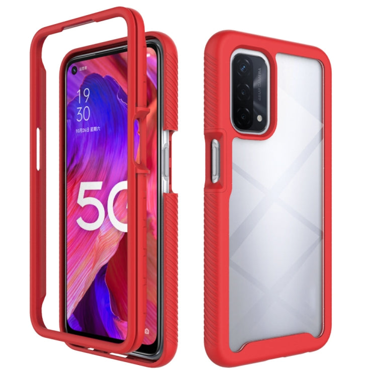 Shockproof PC+TPU protective case for OnePlus Nord N200 5G, red with raised edges
