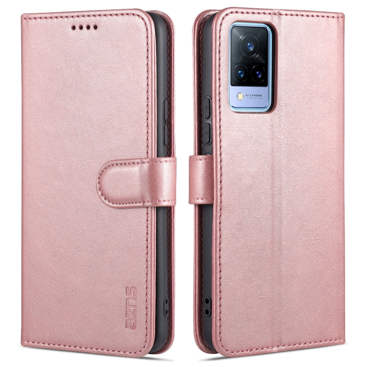 Rose gold leather flip phone case with card slots and camera cutout