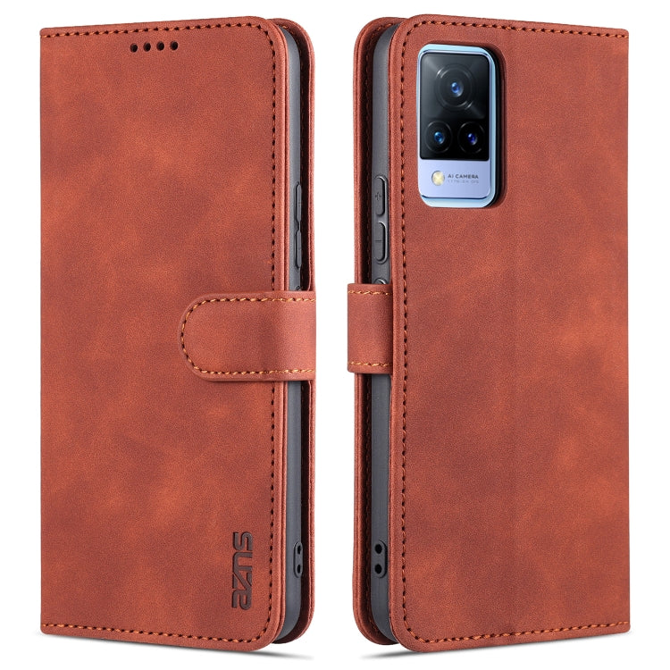 Brown leather flip wallet phone case with card holder and stitched edges