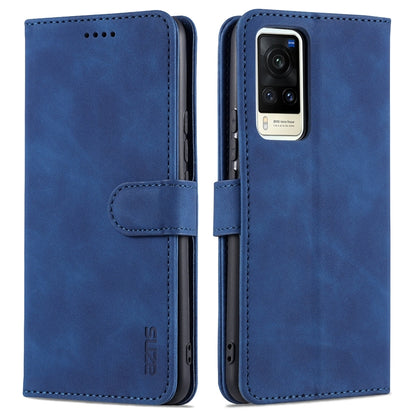 Blue leather flip wallet phone case with card holder and camera cutout
