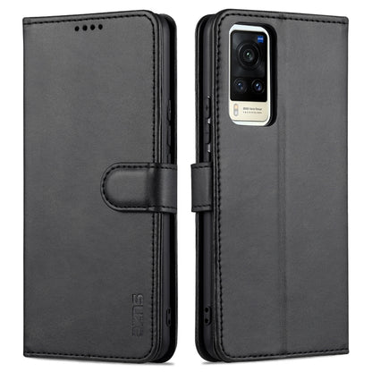 Black leather flip wallet phone case with card holder and secure stitched flap