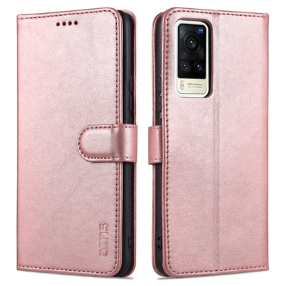 Rose gold leather flip wallet phone case with card holder and camera cutout