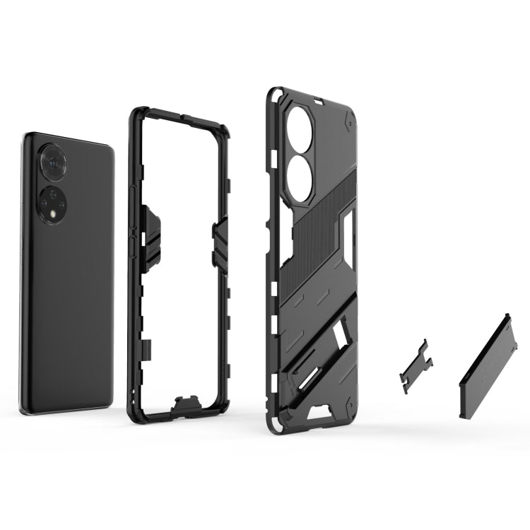 Black rugged phone case set with frame, back cover, and removable parts