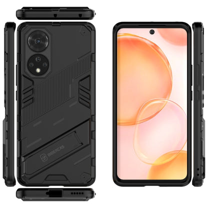 Black rugged phone case with screen-facing edge and back protection