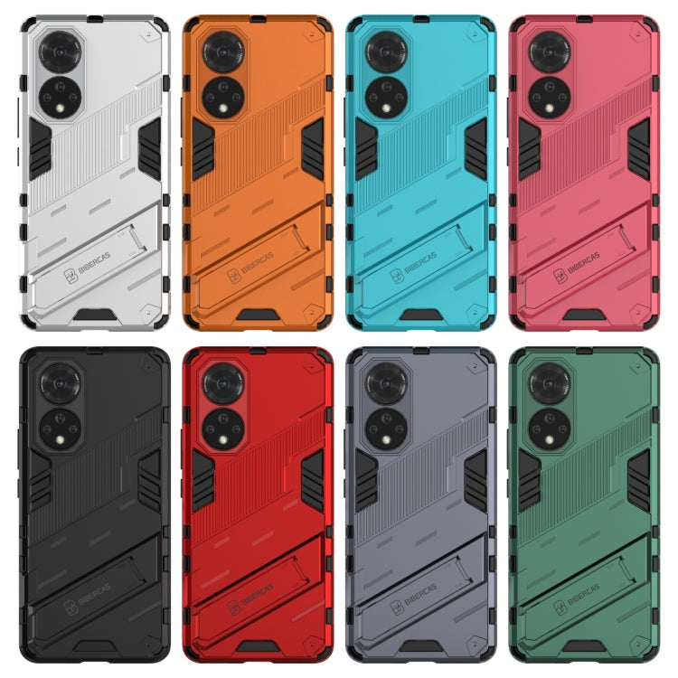 Rugged phone case color lineup: white, orange, teal, pink, black, red, gray, green