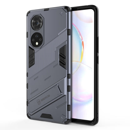 Rugged black shockproof phone case with textured grip, dual camera cutouts, raised edges