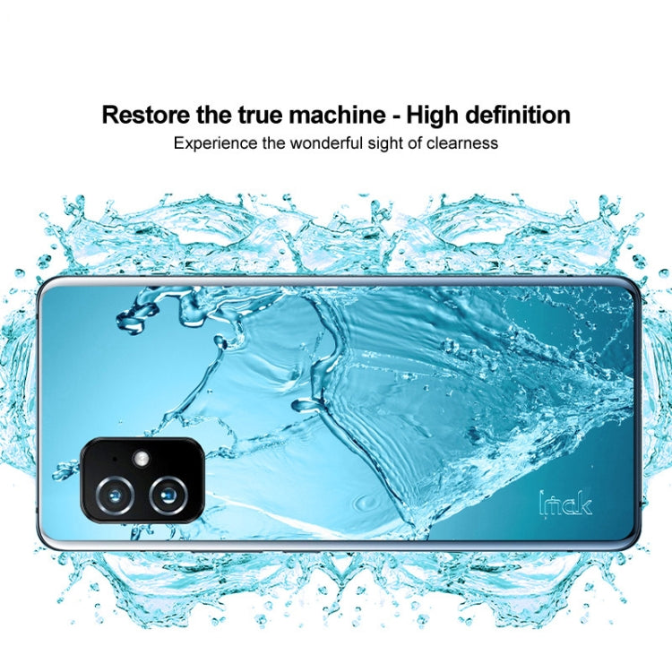 Transparent TPU case with camera cutout and raised border for screen protection.