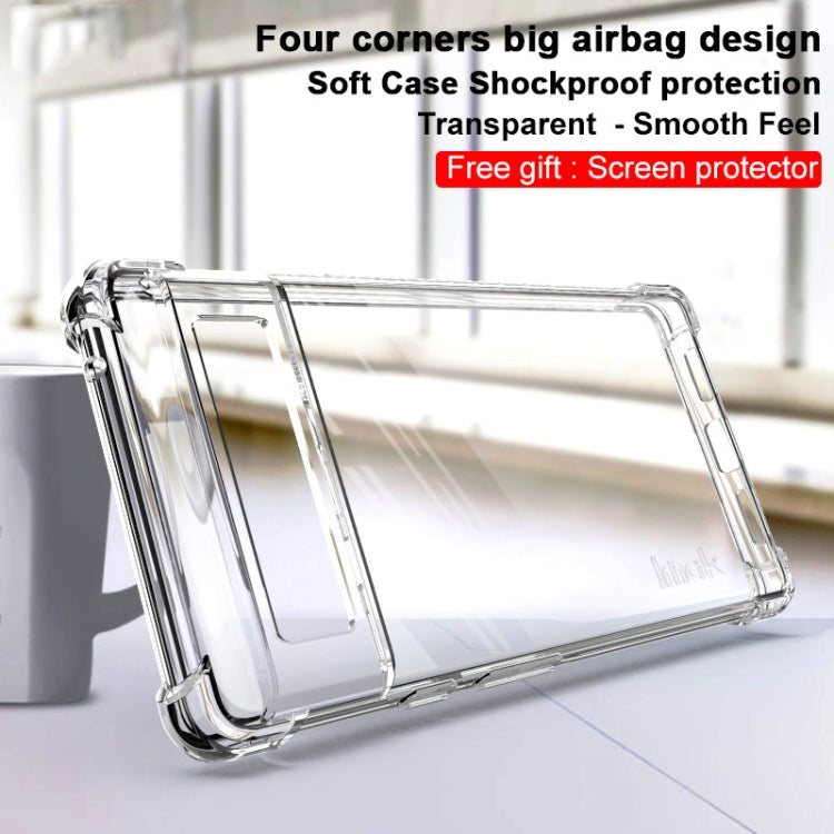 Transparent shockproof TPU phone case with airbag-style corners and smooth protective fit