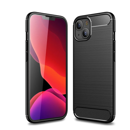 Black brushed carbon fiber TPU phone case with textured back and speaker cutout