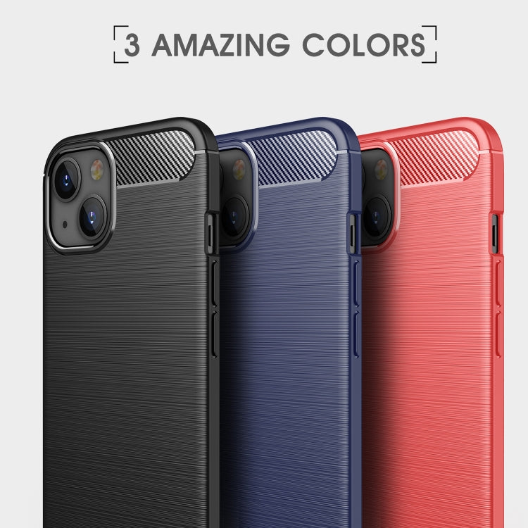 Brushed texture phone case in black, blue, and red with camera cutouts