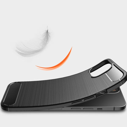 Black phone case with brushed texture and elevated screen lip