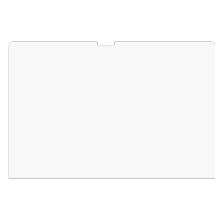 Tempered glass screen protector for tablet, clear rectangular panel with rounded corners
