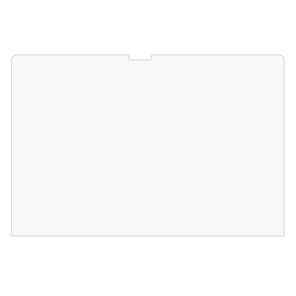 Tempered glass screen protector for tablet, clear rectangular panel with rounded corners