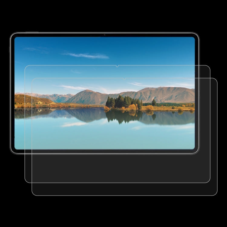 Tempered glass screen protector for tablet display, clear 2-pack installed