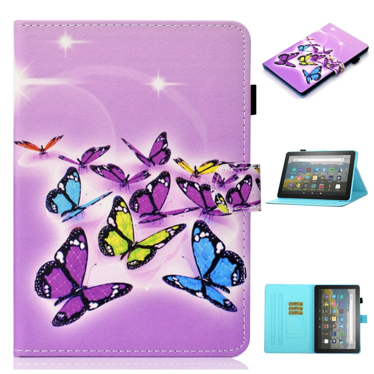 Butterfly printed flip leather tablet case with card slot and holder for Fire HD 10