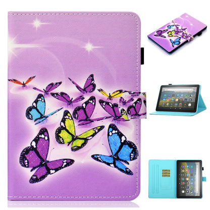 Butterfly printed flip leather tablet case with card slot and holder for Fire HD 10
