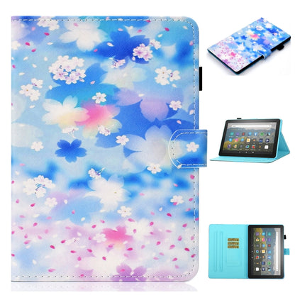 Blue floral cloud printed flip leather tablet case with card slot for Fire HD 10