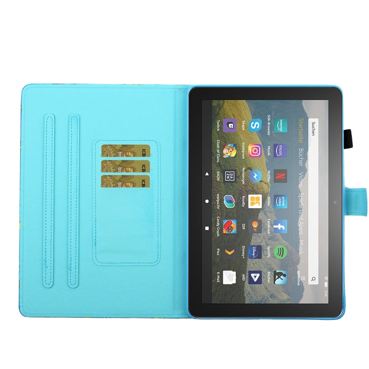 Turquoise folio leather case with card slots and stitched interior for tablet