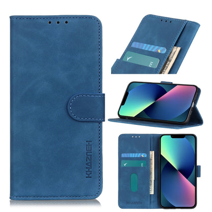 Blue PU/TPU flip wallet phone case with card slots and fold-out stand holder