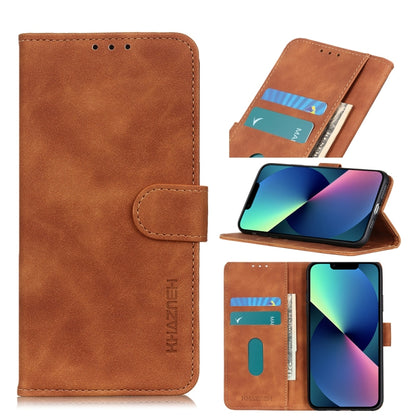 Brown PU/TPU flip wallet phone case with card slots and fold-out stand holder