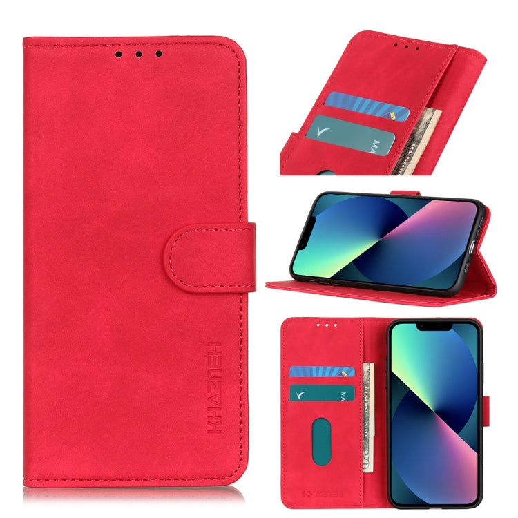 Red flip wallet phone case with card slots and fold-out holder