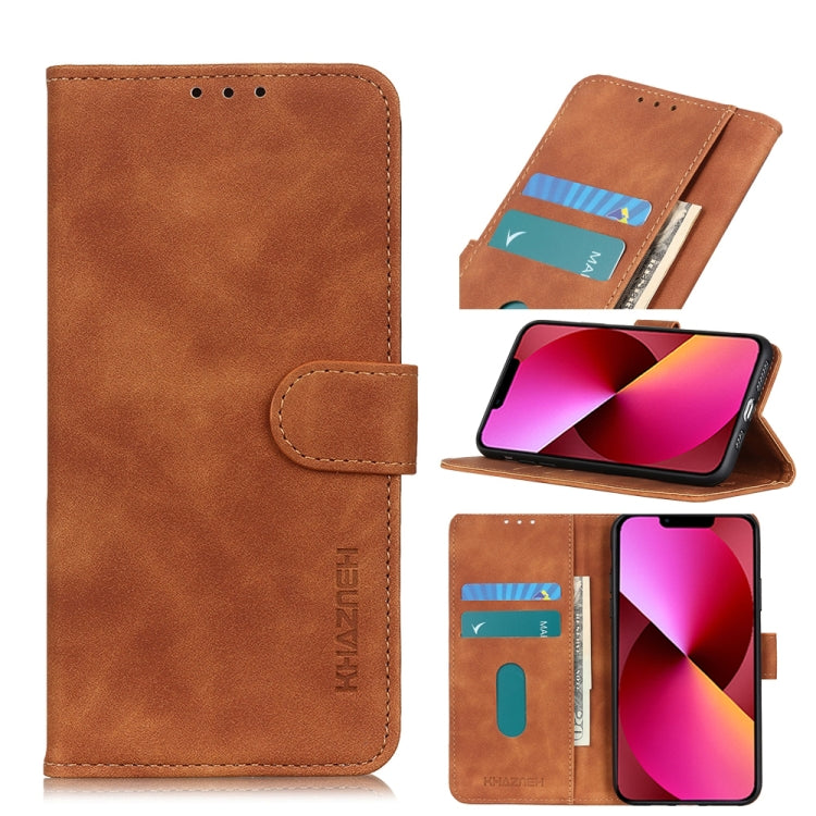 Brown PU/TPU flip leather wallet phone case with card slots and fold-out stand