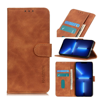 Brown PU/TPU flip wallet phone case with card slots and fold-out front stand