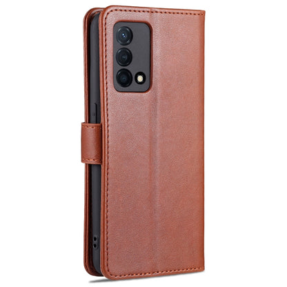 Brown sheepskin-texture flip leather phone case with holder strap and side openings