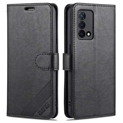 Black sheepskin-texture flip leather phone case with holder strap and camera cutout