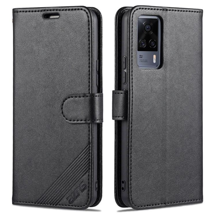 Black flip leather phone case with card slots and magnetic holder