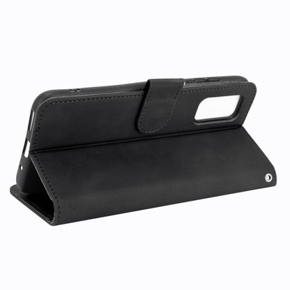Black PU leather stand flip phone case with magnetic buckle and card slots