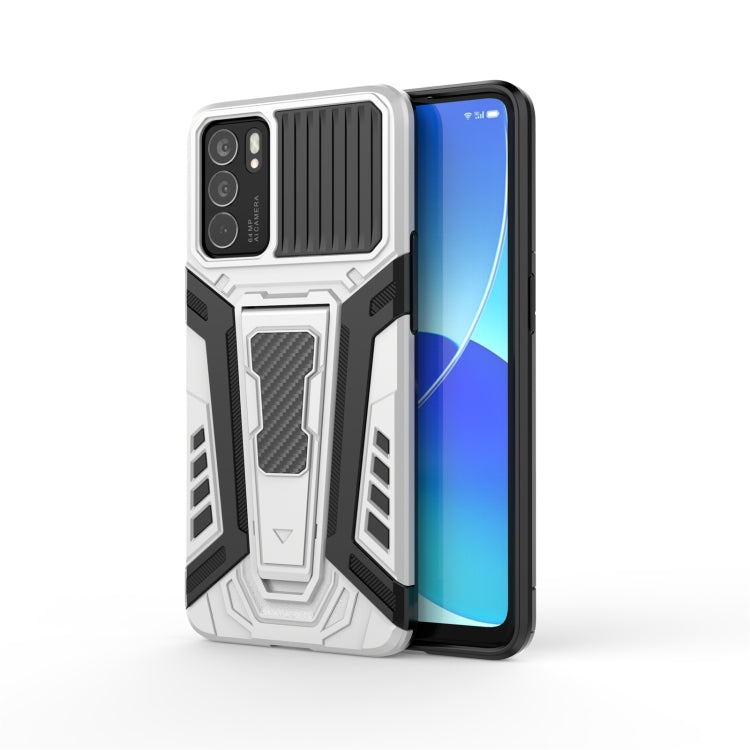 White rugged armor-style shockproof phone case with raised camera guard and textured back