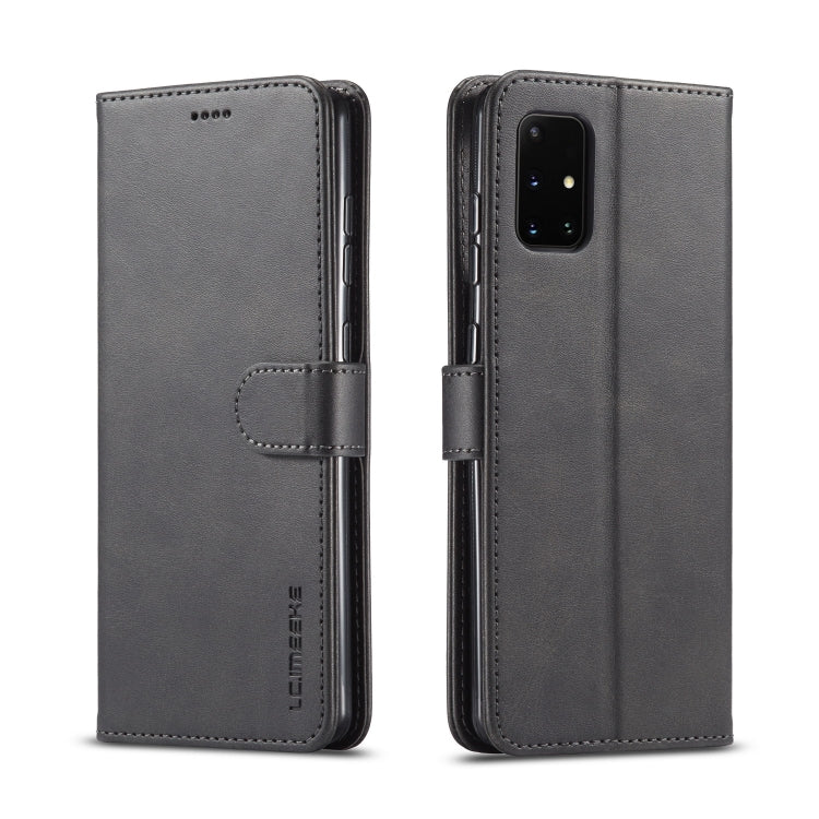 Dark gray leather flip phone wallet case with side strap and camera cutout
