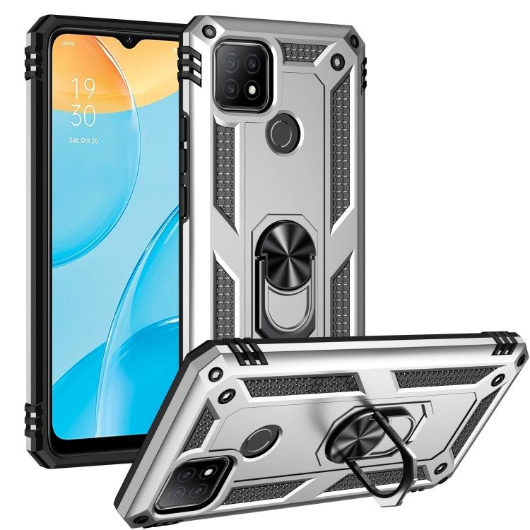 Shockproof phone case with rotating 360 holder, silver TPU and PC armor shell