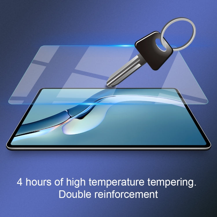 Tempered glass screen protector film on tablet with reinforced layered construction