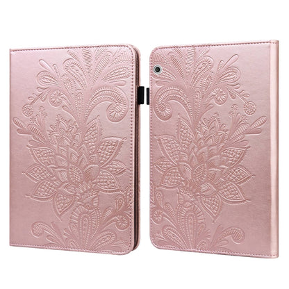 Rose gold folio leather case with embossed floral pattern, fold cover and rear camera opening