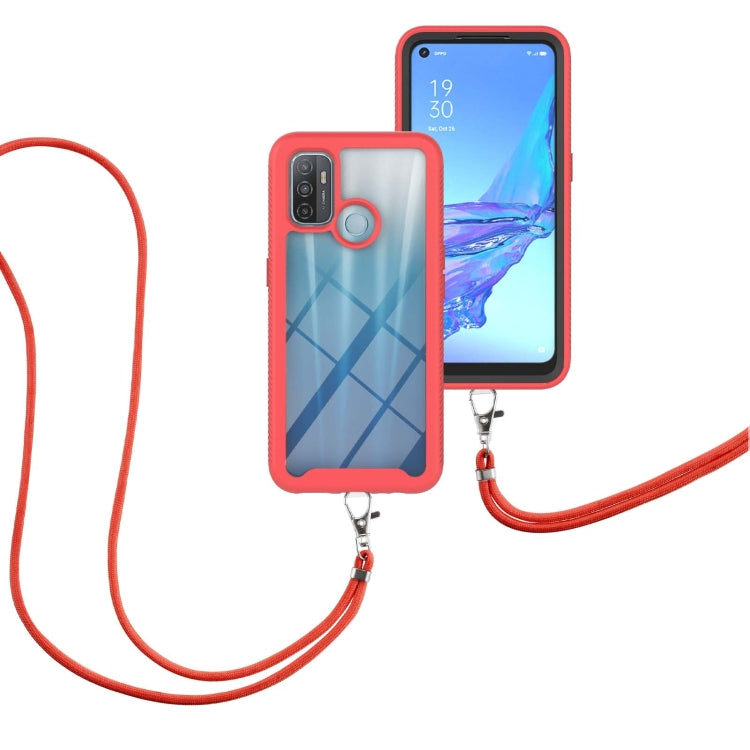 Red phone case with neck strap and small keychain clasp