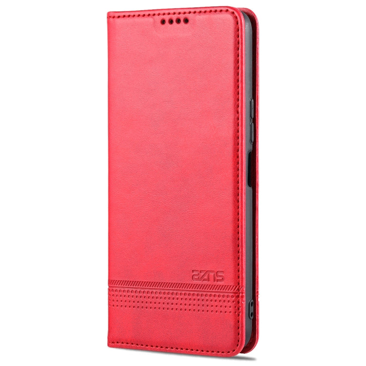 Red magnetic flip leather wallet case for vivo Y53s, back cover view