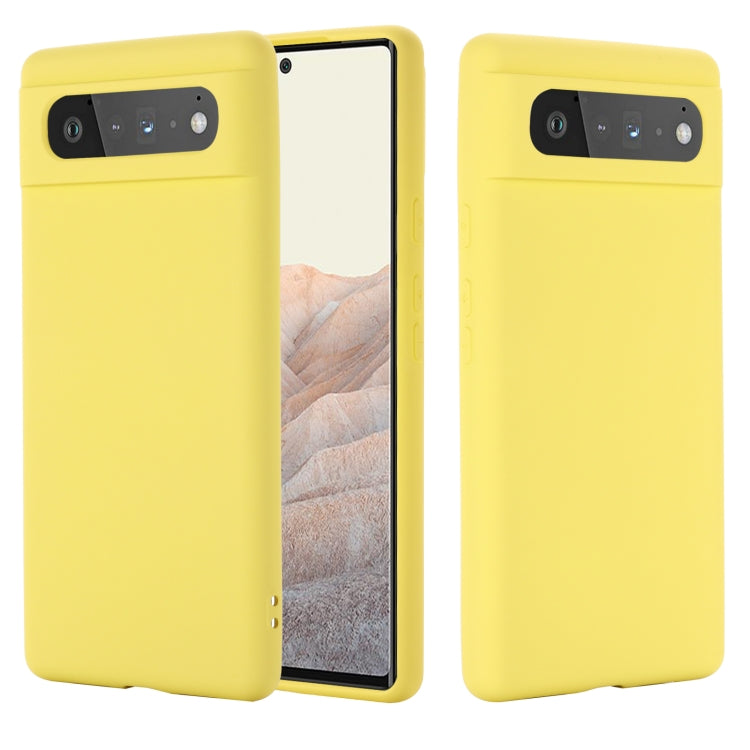 Yellow silicone shockproof full-coverage case for Google Pixel 6