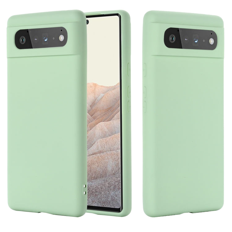 Light green silicone shockproof full-coverage case for Google Pixel 6