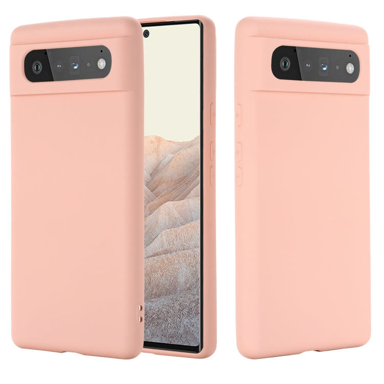 Pink shockproof silicone full-coverage phone case for Google Pixel 6