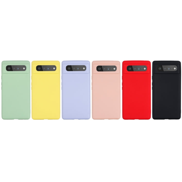 Multi-color liquid silicone phone case set: green, yellow, purple, pink, red, black