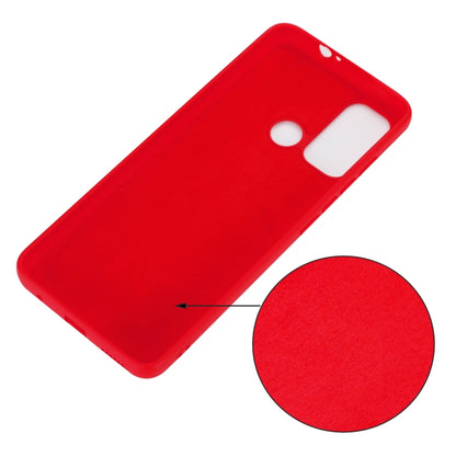 Red liquid silicone back cover case with camera cutouts for Motorola Moto G60