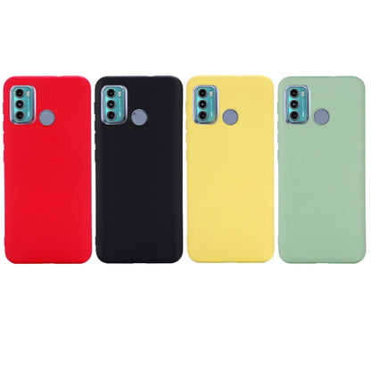 Set of liquid silicone cases for Motorola Moto G60 in red, black, yellow, green