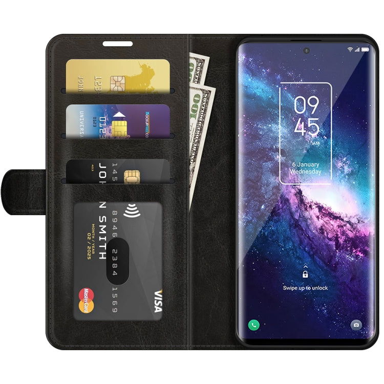 Black flip phone case with card slots and inner wallet pocket