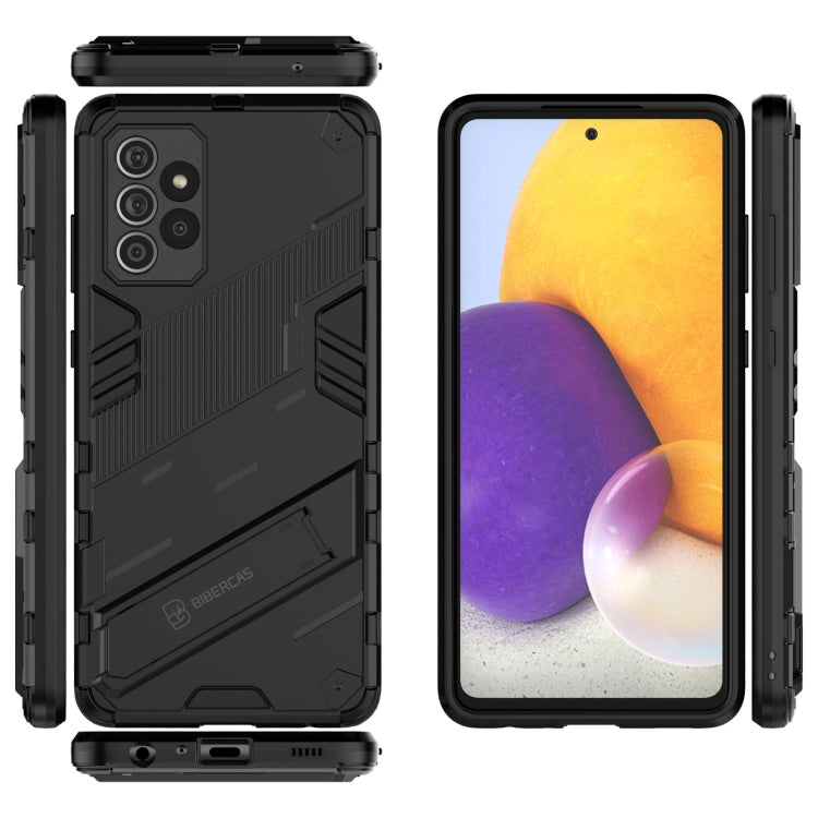 Black rugged phone case with port openings and raised screen lip, front/back view