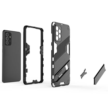Rugged black phone case kit with frame, back cover, and camera cutout